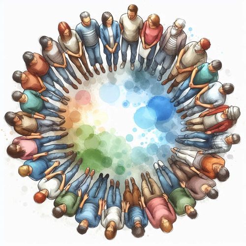 Image de personnes en cercle qui discutent