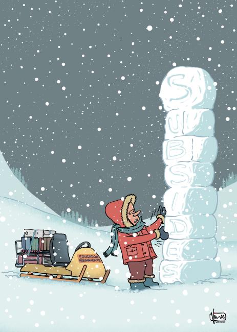 Personne jouant dans la neige